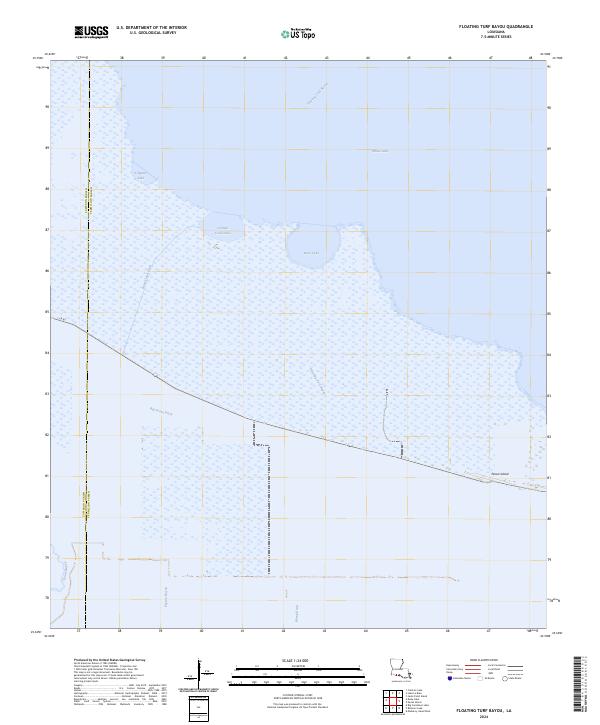 US Topo 7.5-minute map for Floating Turf Bayou LA