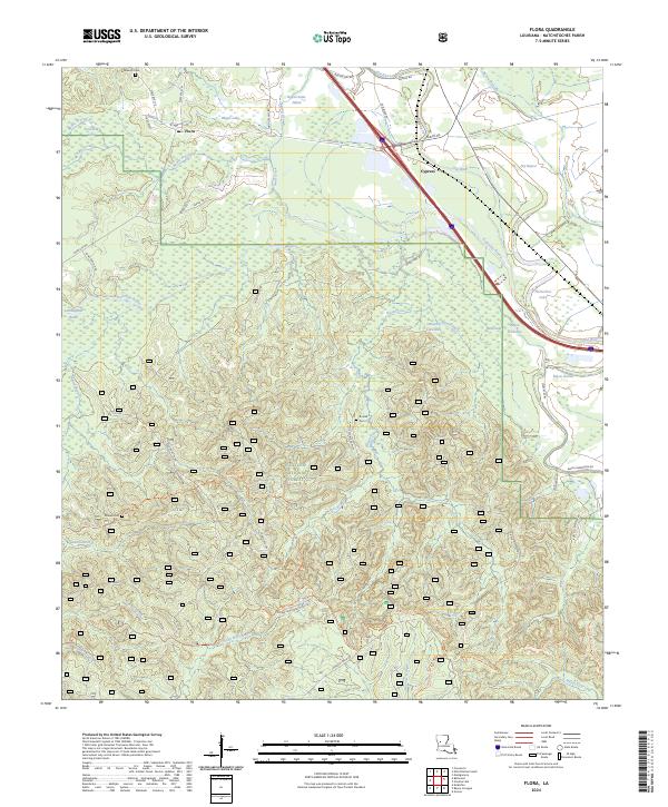 US Topo 7.5-minute map for Flora LA