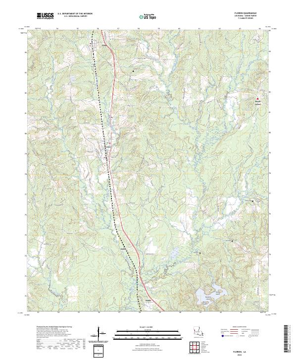 US Topo 7.5-minute map for Florien LA