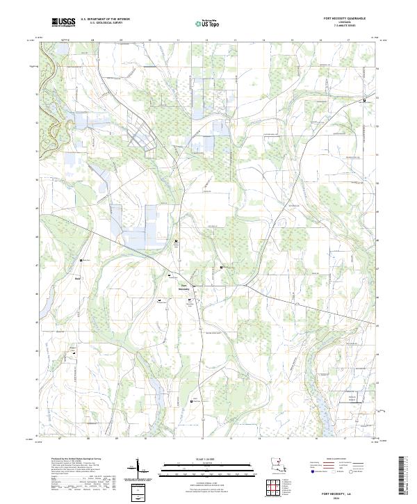 US Topo 7.5-minute map for Fort Necessity LA