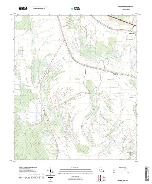 US Topo 7.5-minute map for Fortune Fork LA