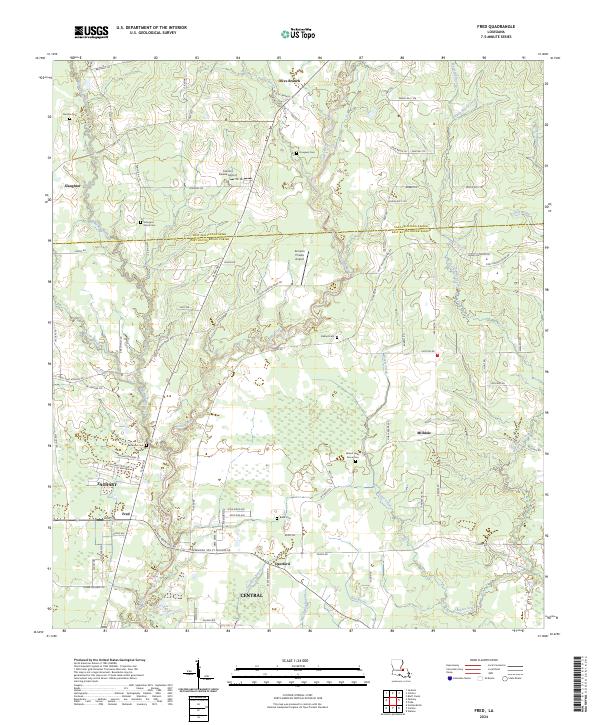 US Topo 7.5-minute map for Fred LA