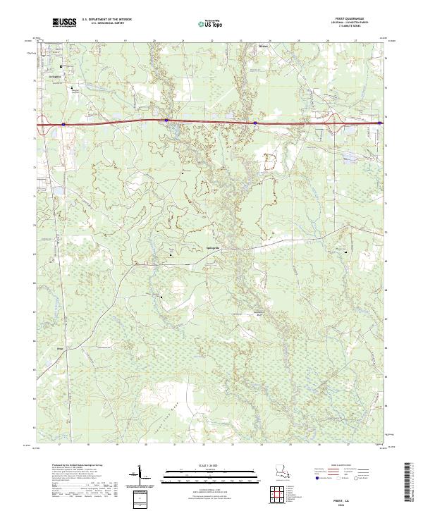 US Topo 7.5-minute map for Frost LA