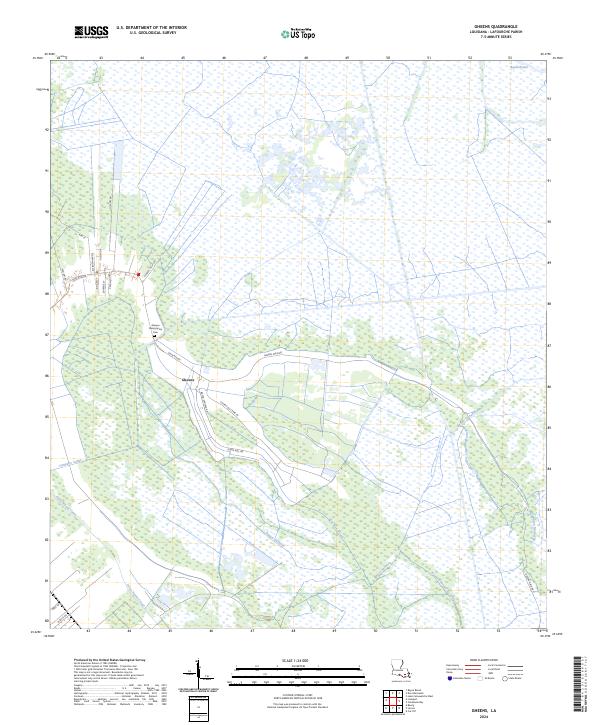 US Topo 7.5-minute map for Gheens LA