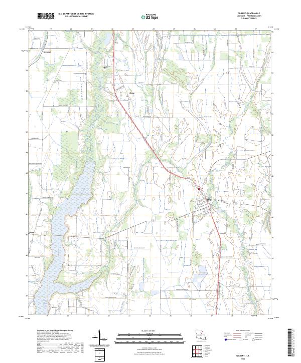 US Topo 7.5-minute map for Gilbert LA