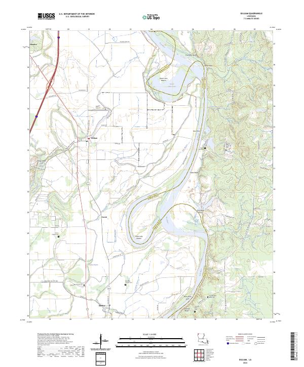 US Topo 7.5-minute map for Gilliam LA