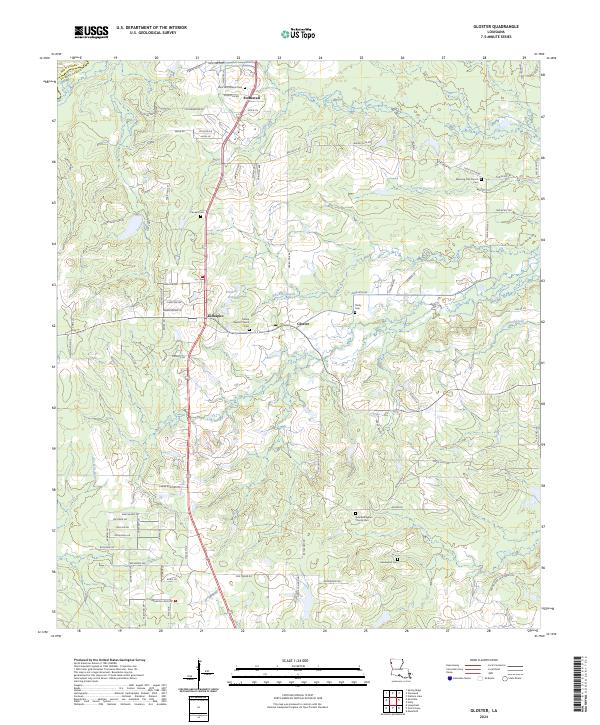 US Topo 7.5-minute map for Gloster LA