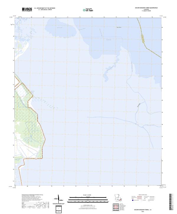 US Topo 7.5-minute map for Golden Meadow Farms LA