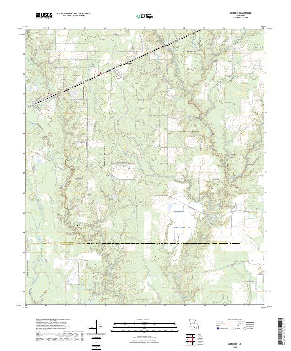 US Topo 7.5-minute map for Gordon LA