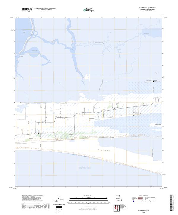 US Topo 7.5-minute map for Grand Bayou LA