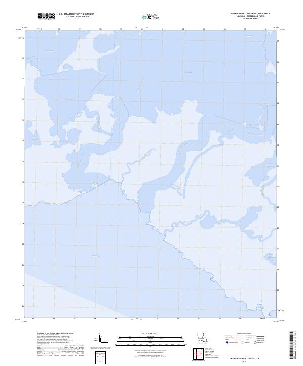 US Topo 7.5-minute map for Grand Bayou du Large LA