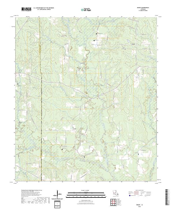 US Topo 7.5-minute map for Grant LA