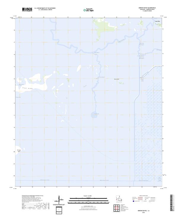 US Topo 7.5-minute map for Greens Bayou LA