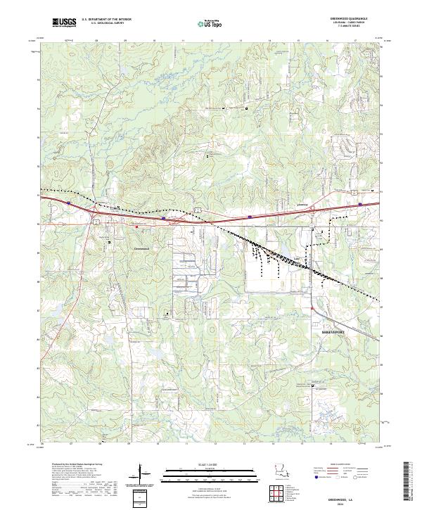 US Topo 7.5-minute map for Greenwood LA