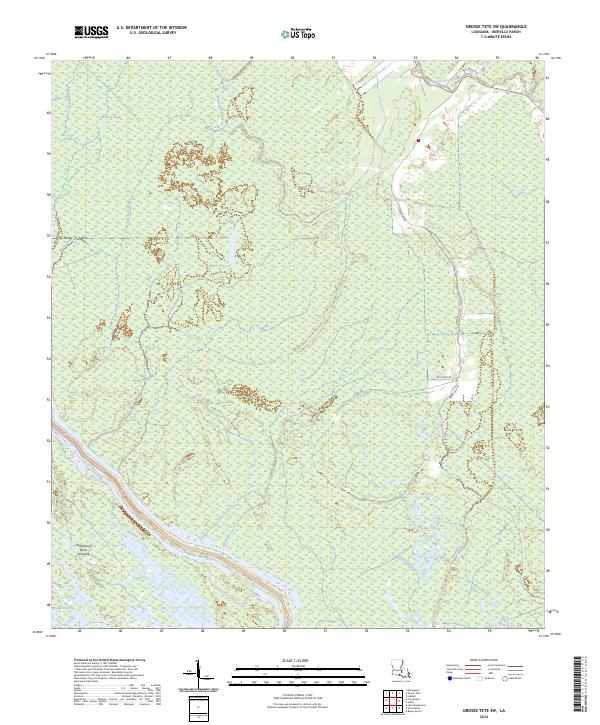 US Topo 7.5-minute map for Grosse Tete SW LA