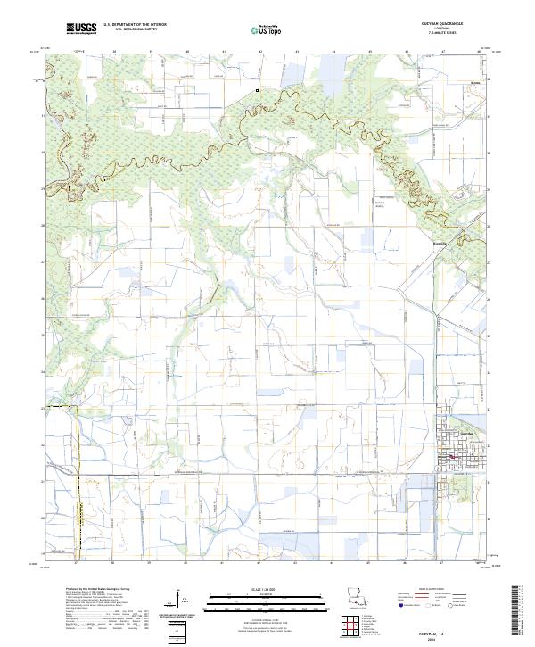 US Topo 7.5-minute map for Gueydan LA