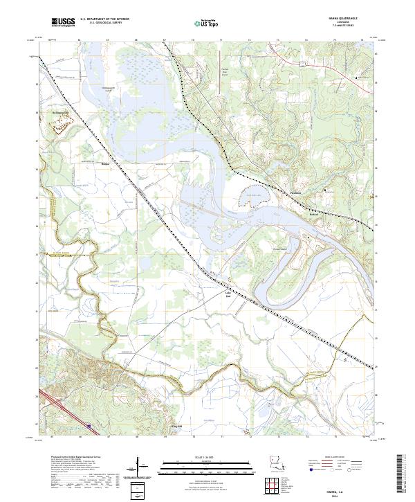 US Topo 7.5-minute map for Hanna LA