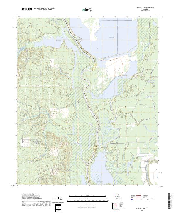 US Topo 7.5-minute map for Harrell Lake LA