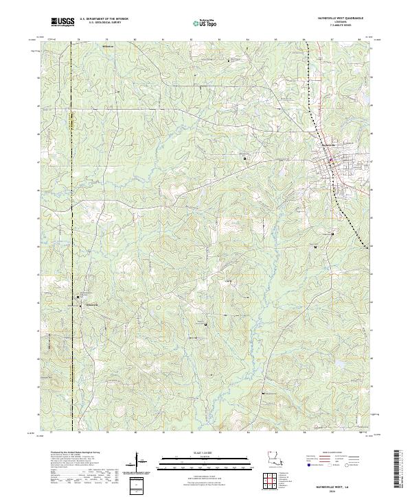 US Topo 7.5-minute map for Haynesville West LA