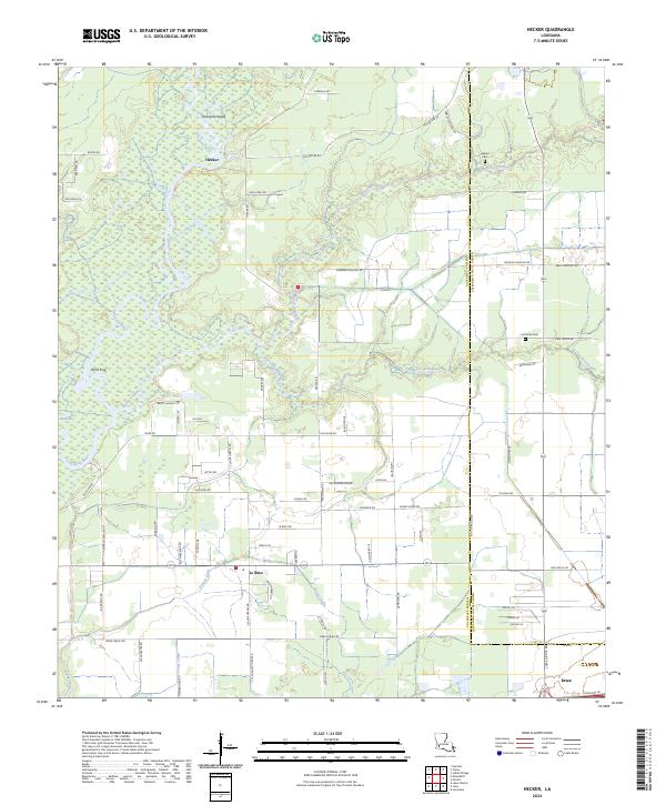 US Topo 7.5-minute map for Hecker LA