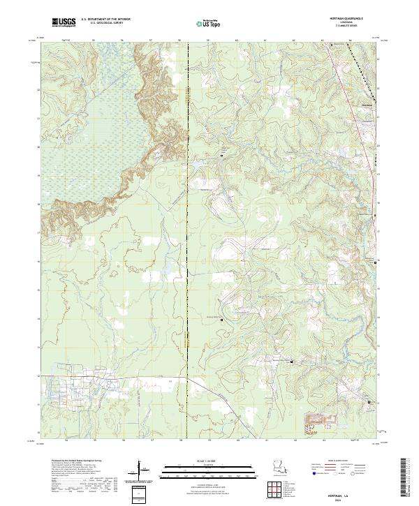 US Topo 7.5-minute map for Hortman LA