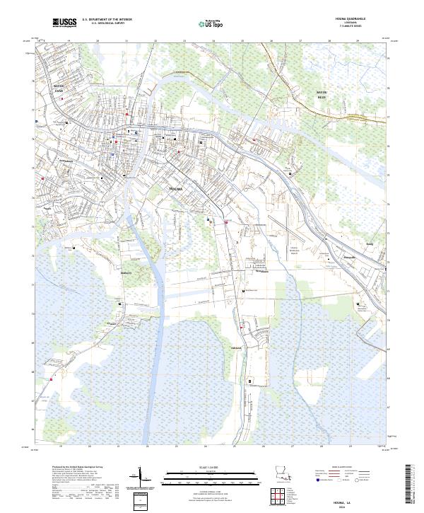 US Topo 7.5-minute map for Houma LA