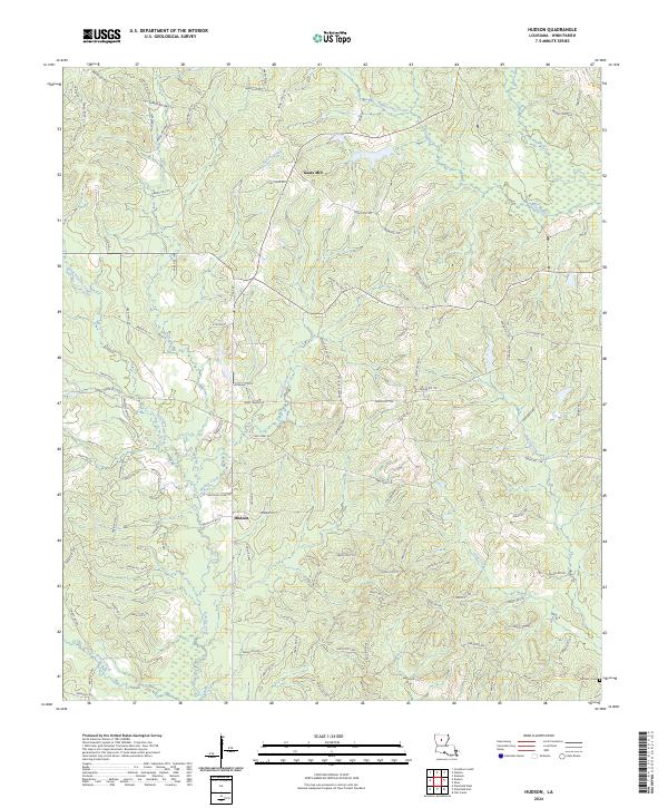 US Topo 7.5-minute map for Hudson LA