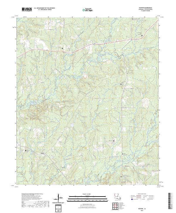 US Topo 7.5-minute map for Hunter LA