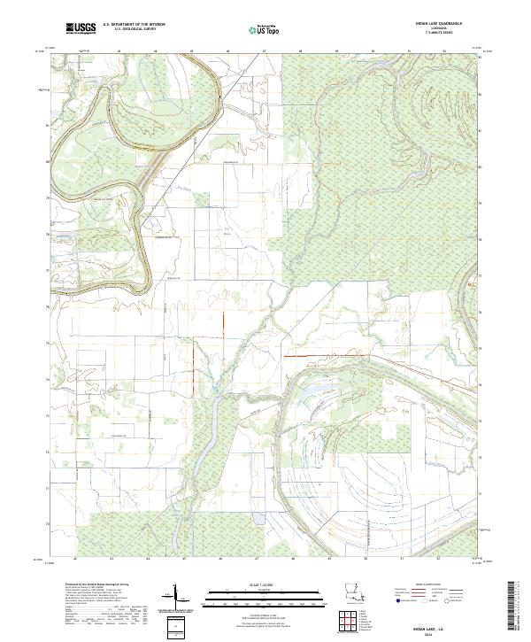 US Topo 7.5-minute map for Indian Lake LA