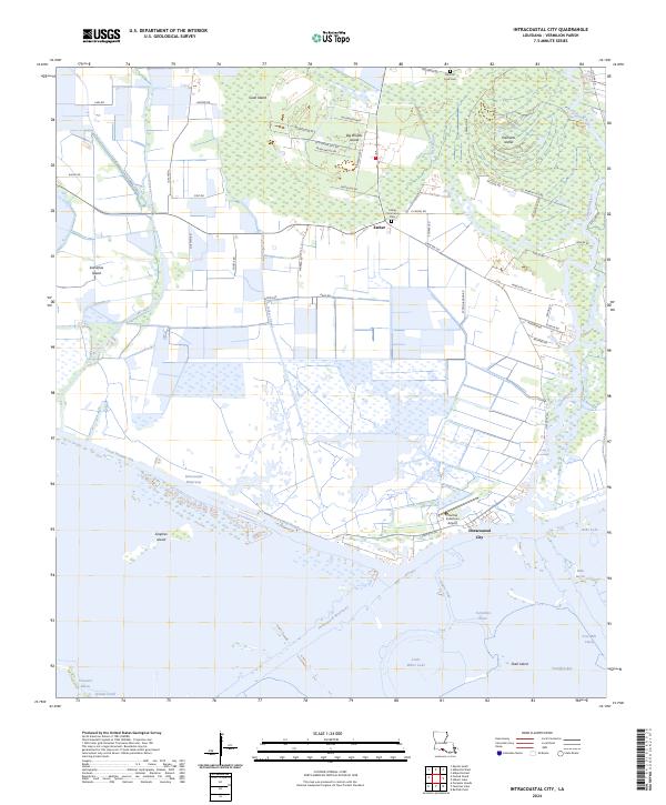 US Topo 7.5-minute map for Intracoastal City LA