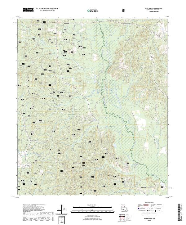 US Topo 7.5-minute map for Iron Branch LA