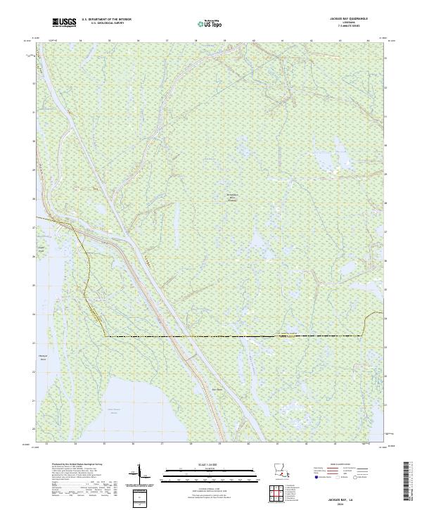 US Topo 7.5-minute map for Jackass Bay LA