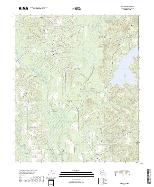 US Topo 7.5-minute map for Jamestown LA