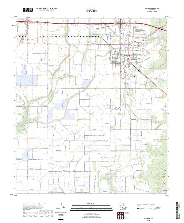 US Topo 7.5-minute map for Jennings LA