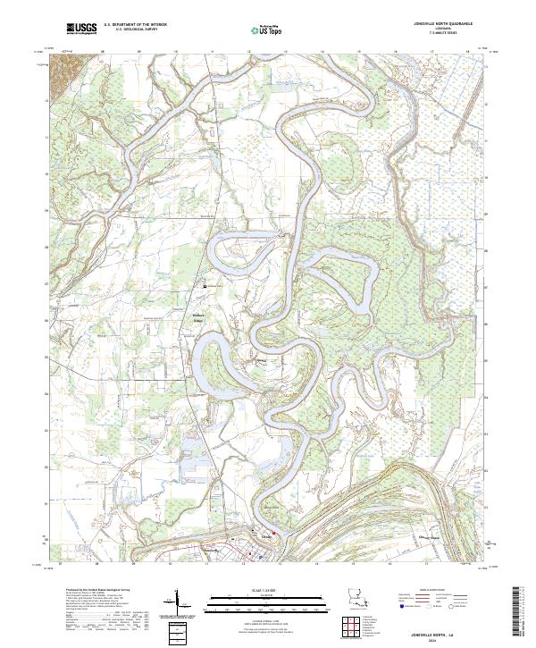 US Topo 7.5-minute map for Jonesville North LA