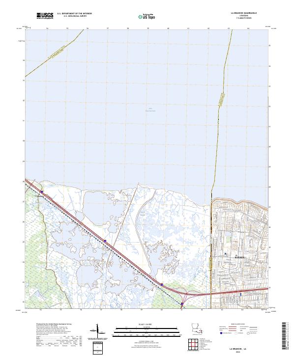 US Topo 7.5-minute map for La Branche LA