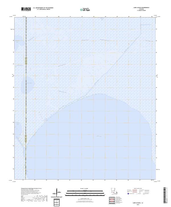 US Topo 7.5-minute map for Lake Le Bleu LA