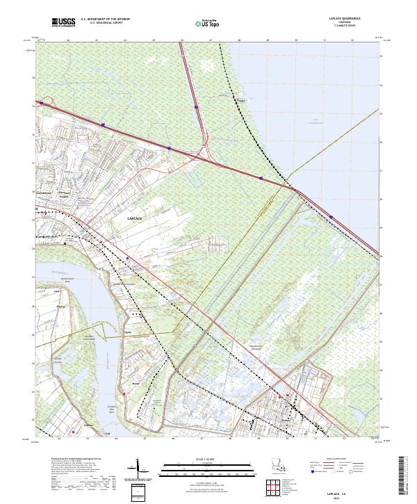 US Topo 7.5-minute map for Laplace LA