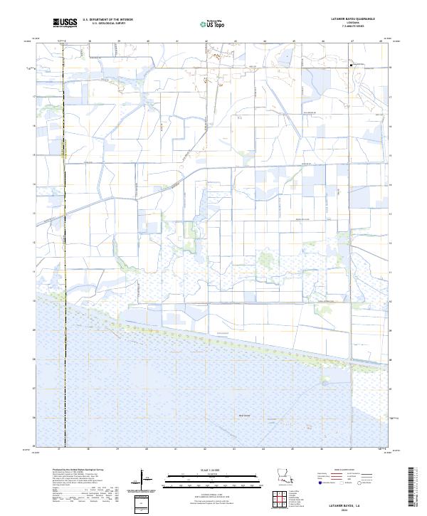 US Topo 7.5-minute map for Latanier Bayou LA