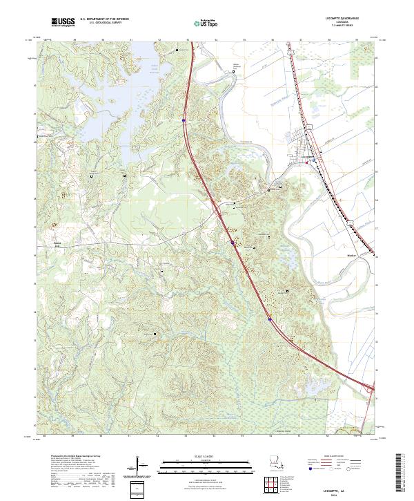 US Topo 7.5-minute map for Lecompte LA