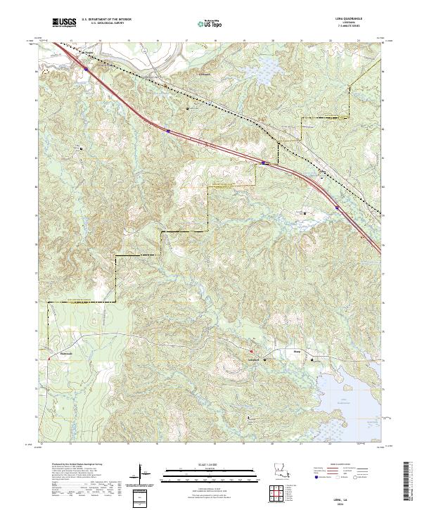 US Topo 7.5-minute map for Lena LA