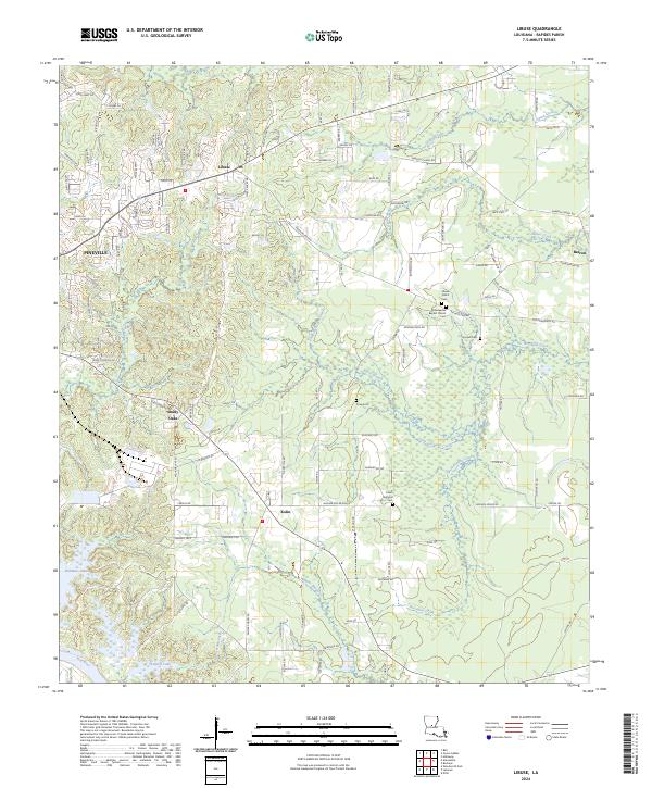 US Topo 7.5-minute map for Libuse LA