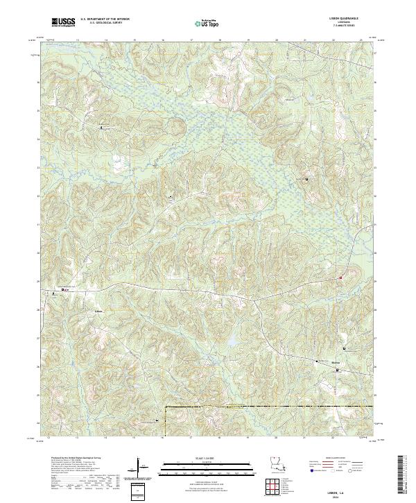 US Topo 7.5-minute map for Lisbon LA