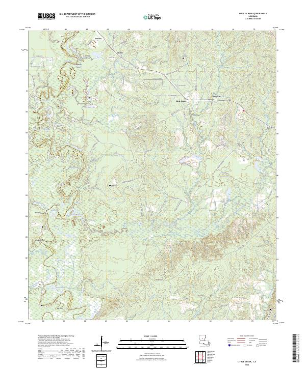 US Topo 7.5-minute map for Little Creek LA