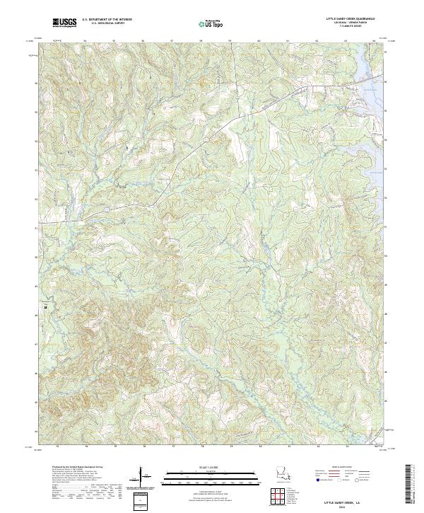 US Topo 7.5-minute map for Little Sandy Creek LA