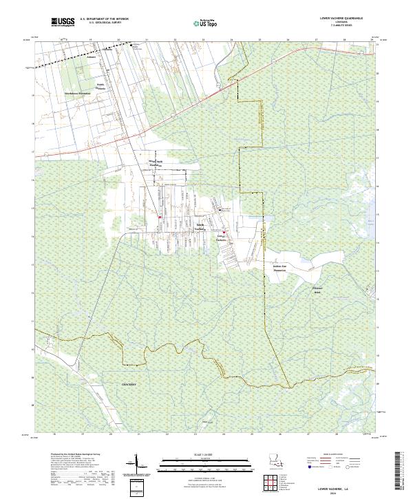 US Topo 7.5-minute map for Lower Vacherie LA