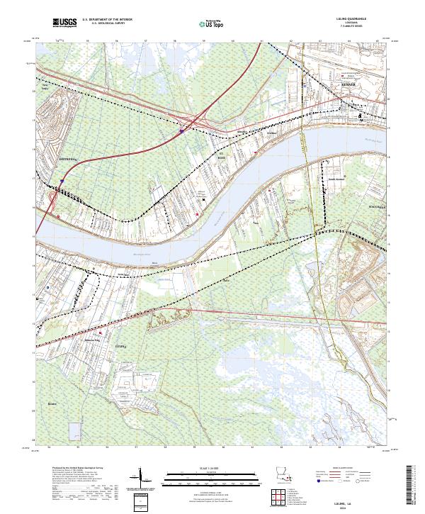 US Topo 7.5-minute map for Luling LA