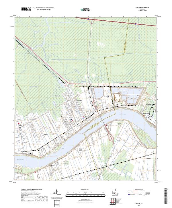 US Topo 7.5-minute map for Lutcher LA