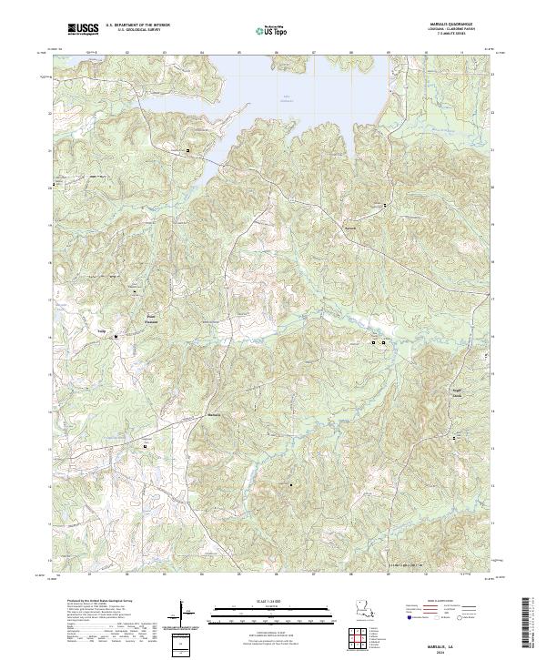 US Topo 7.5-minute map for Marsalis LA