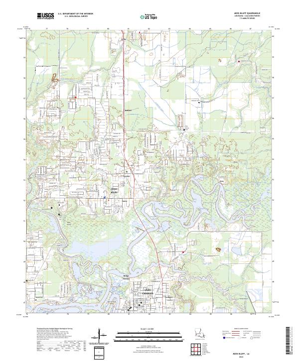 US Topo 7.5-minute map for Moss Bluff LA